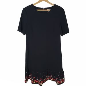 Calvin Klein Embroidered Hem Black Dress